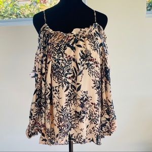 Parker Pink Off-the-shoulder Ruffle Blouse